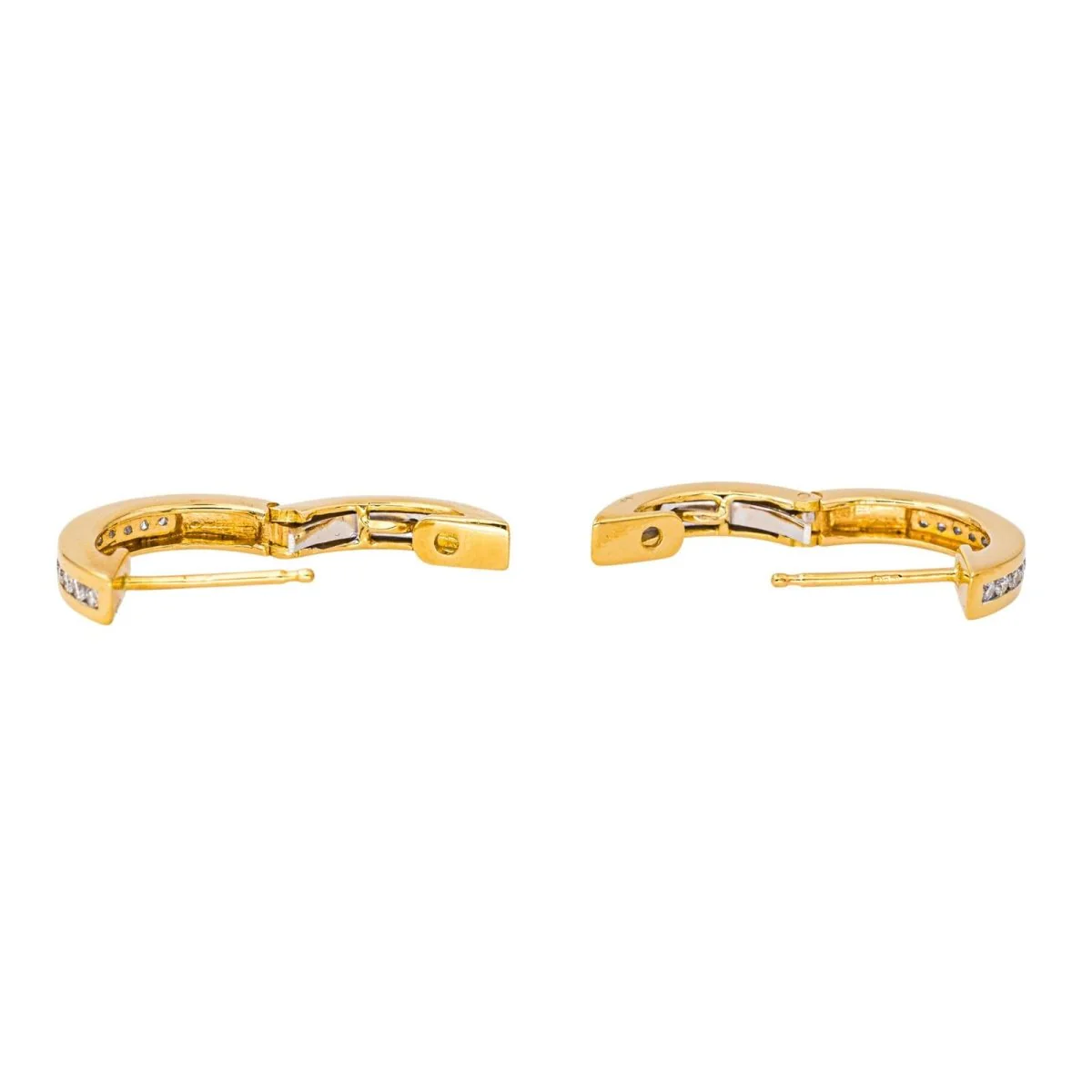 Creole earrings in yellow gold and diamond - Image 7