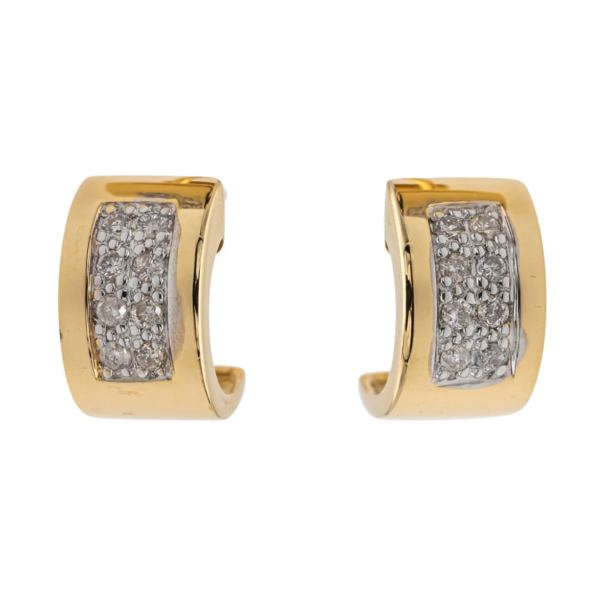 Hoop Earrings Yellow Gold Diamond