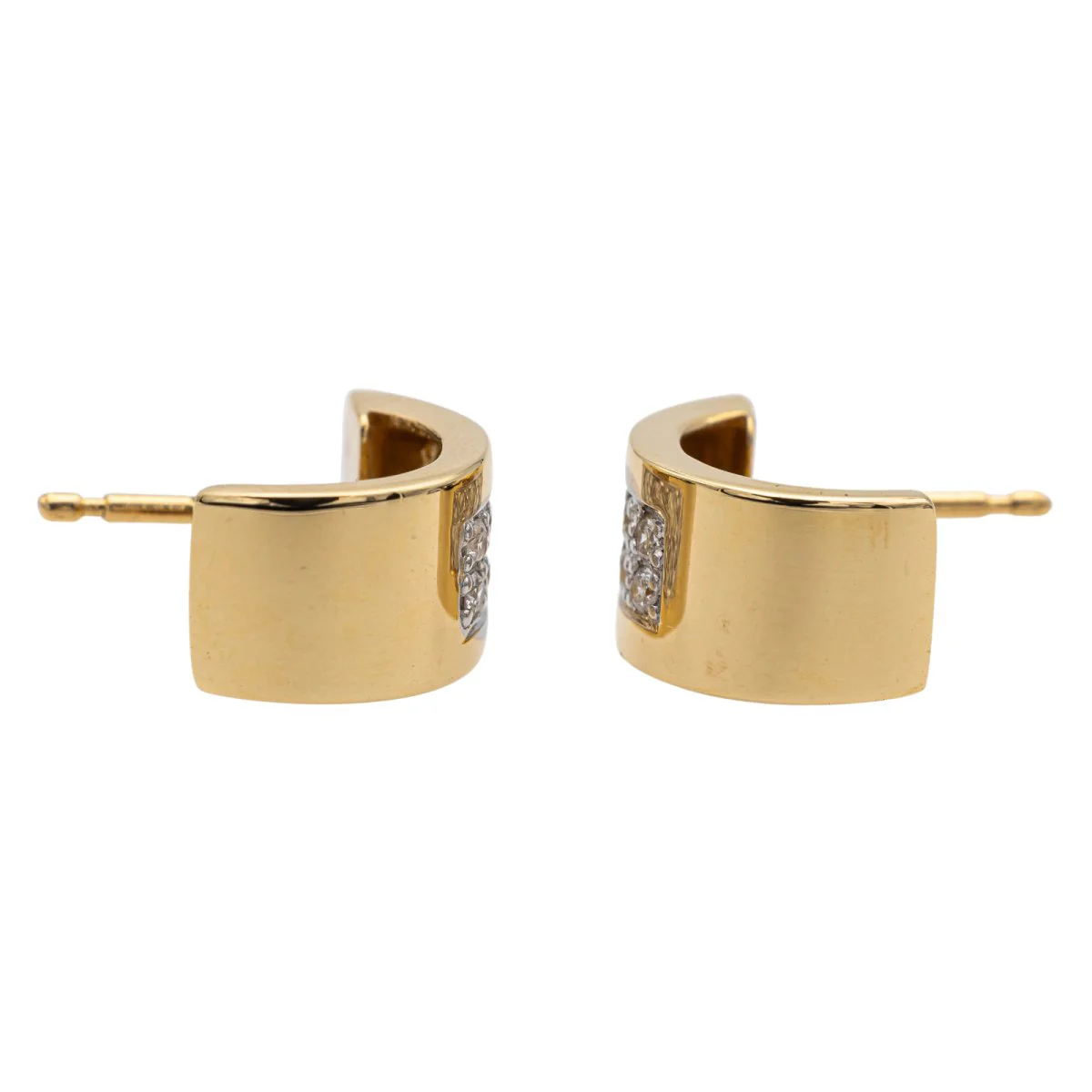 Hoop Earrings Yellow Gold Diamond - Image 4