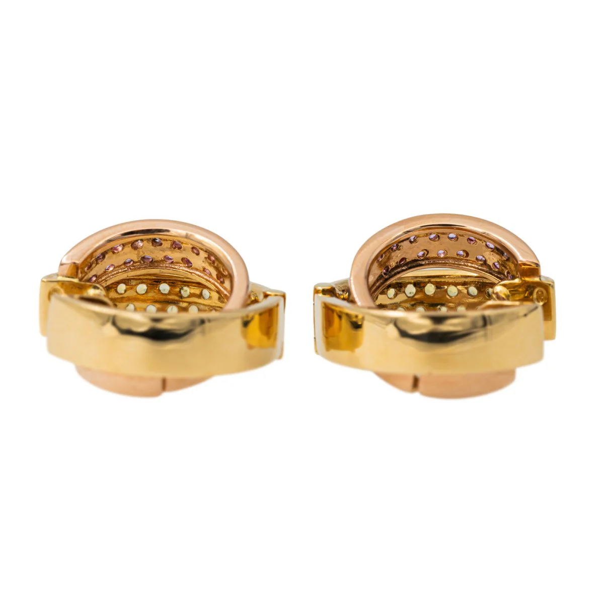 Creole earrings in yellow gold and sapphires - Image 6