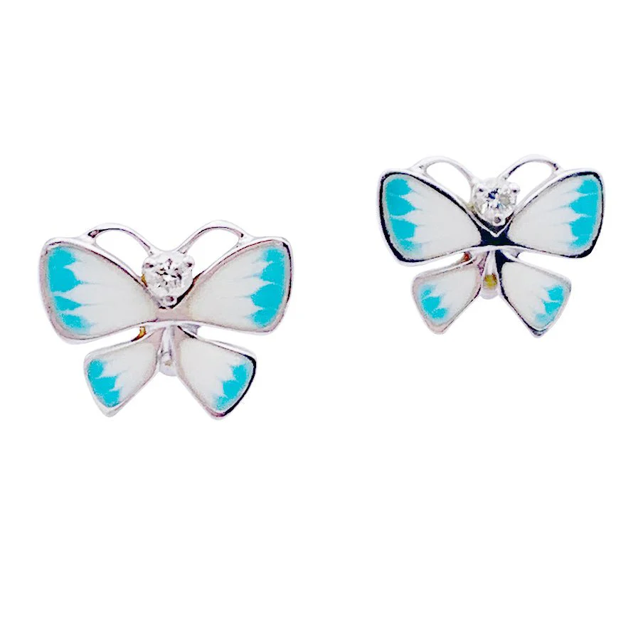 Dior earrings, "Diorette", white gold, enamel, diamonds.