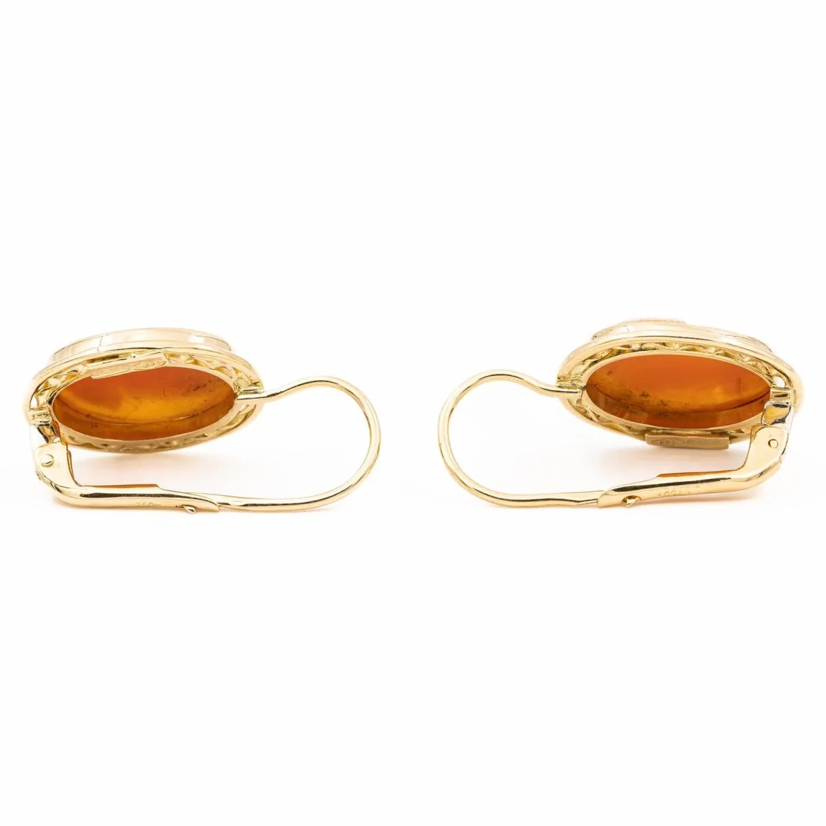 Sleeper Earrings Yellow Gold Agate - Image 5