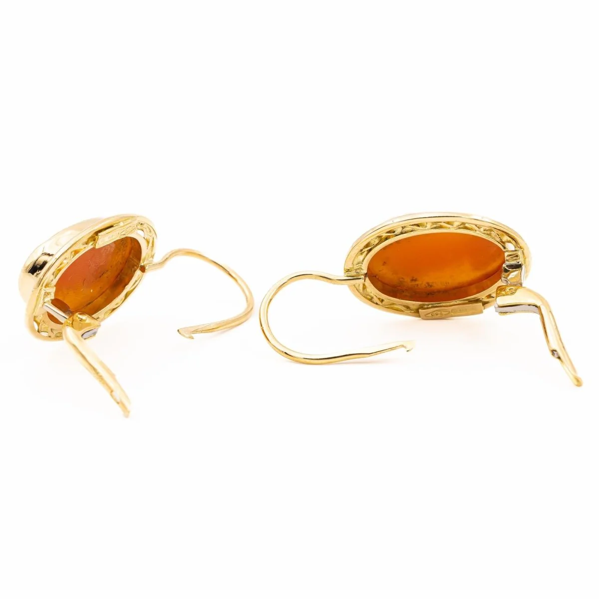 Sleeper Earrings Yellow Gold Agate - Image 6