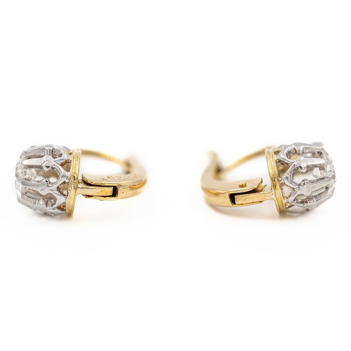 Dormeuses earrings in yellow gold and diamonds - Image 2