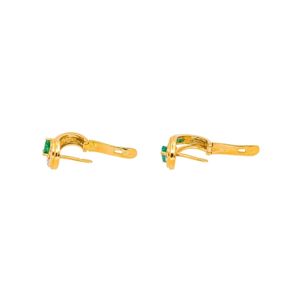 Lever-back earrings Yellow gold Emerald - Image 14