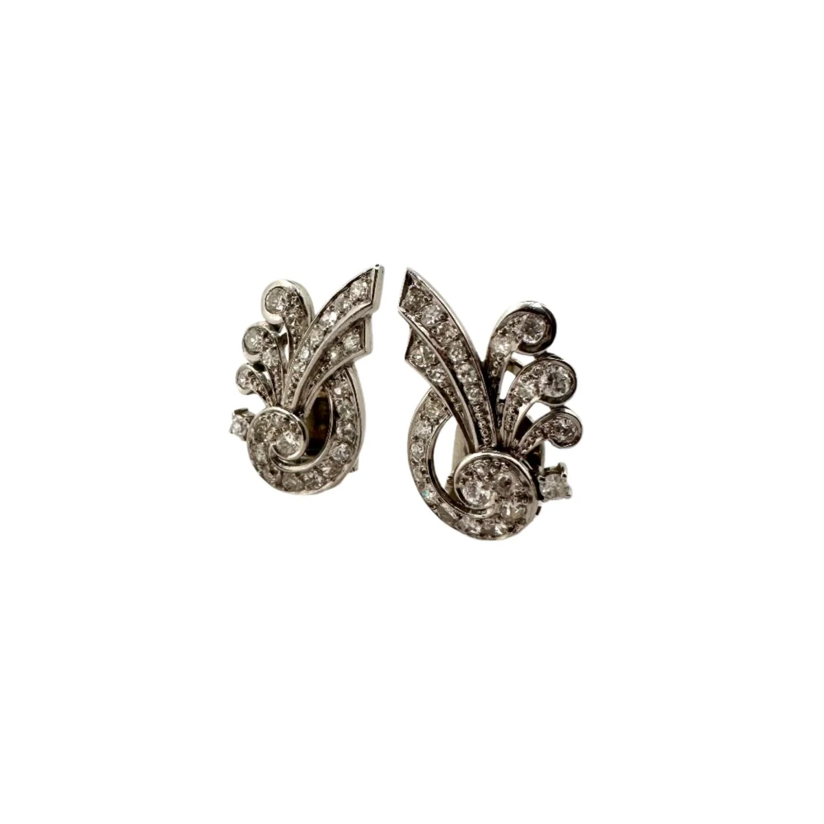 Earrings at white gold and diamonds - Image 3