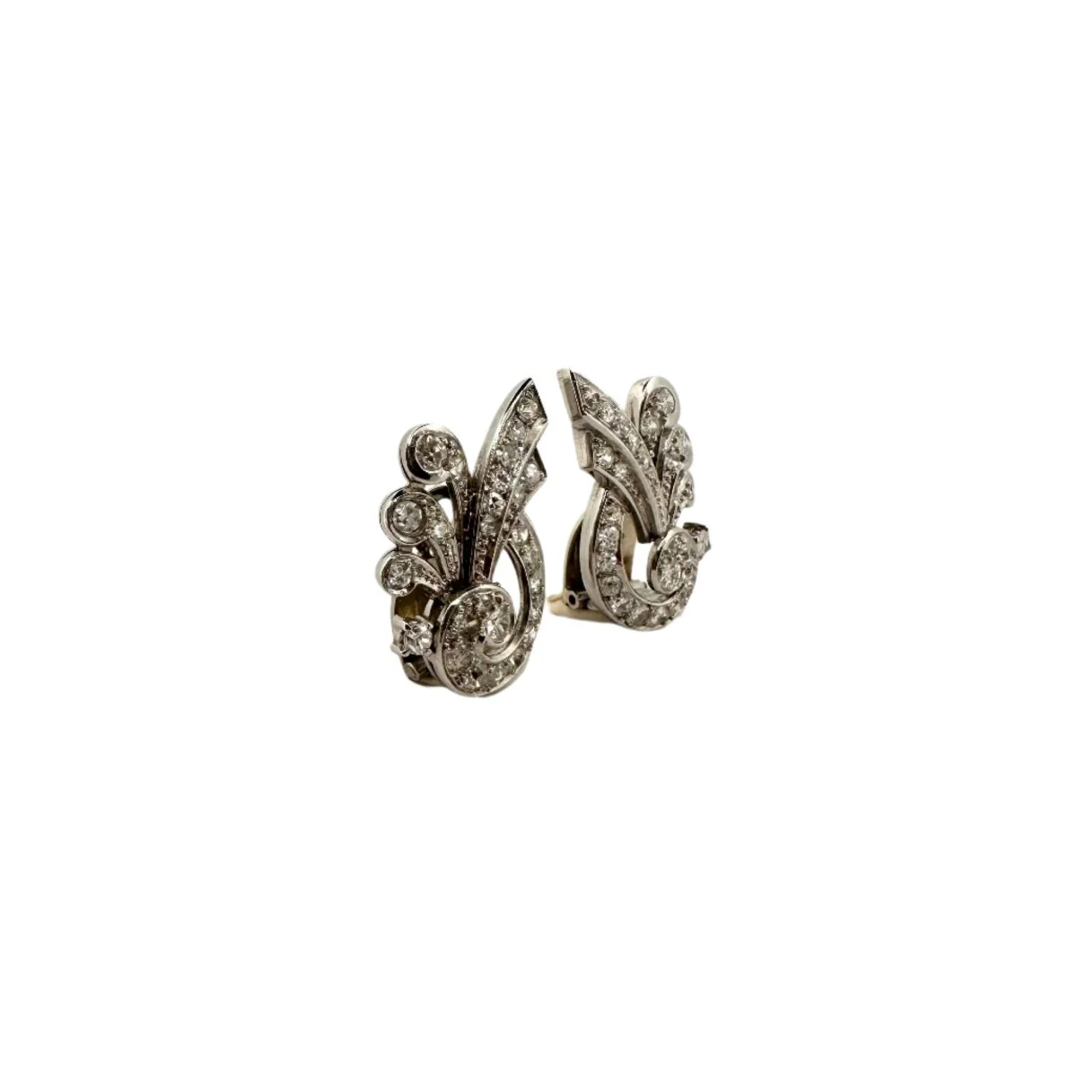 Earrings at white gold and diamonds - Image 4