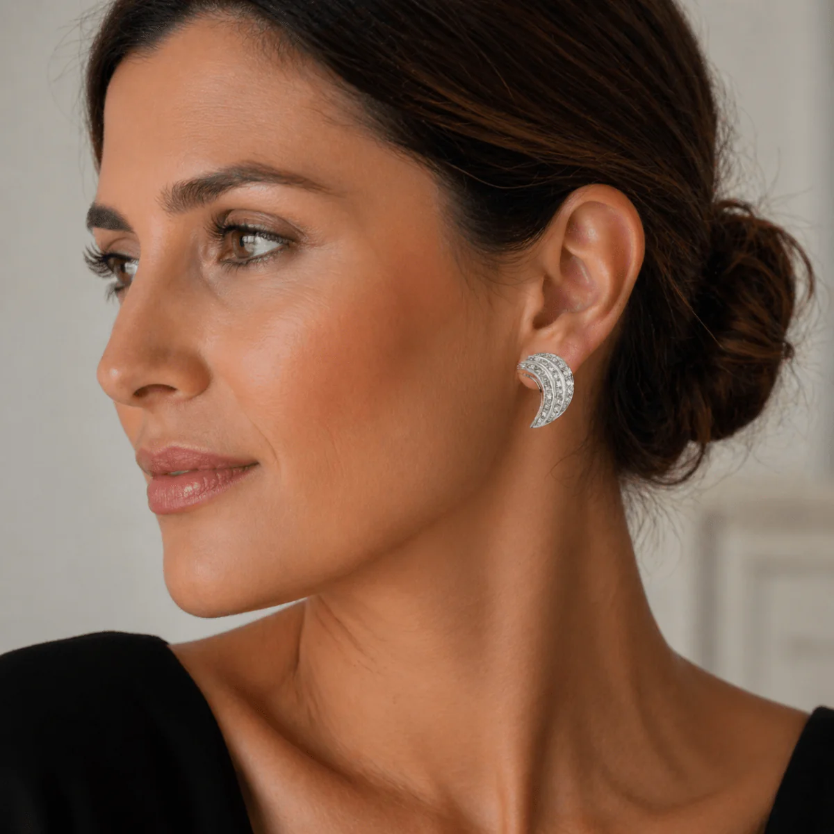 Earrings in paltinium and diamonds - Image 2