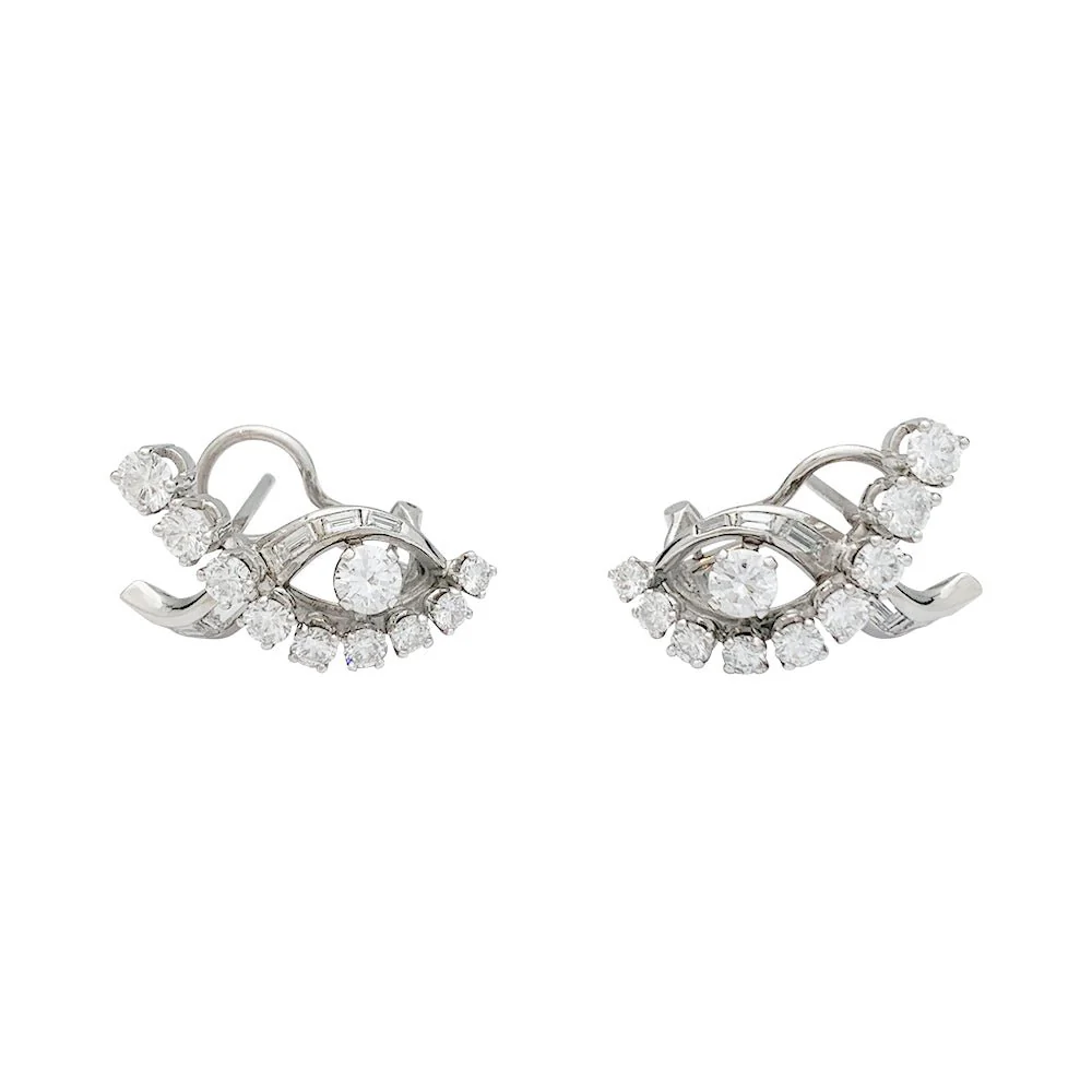 Interlacing earrings in white gold and diamonds - Image 2