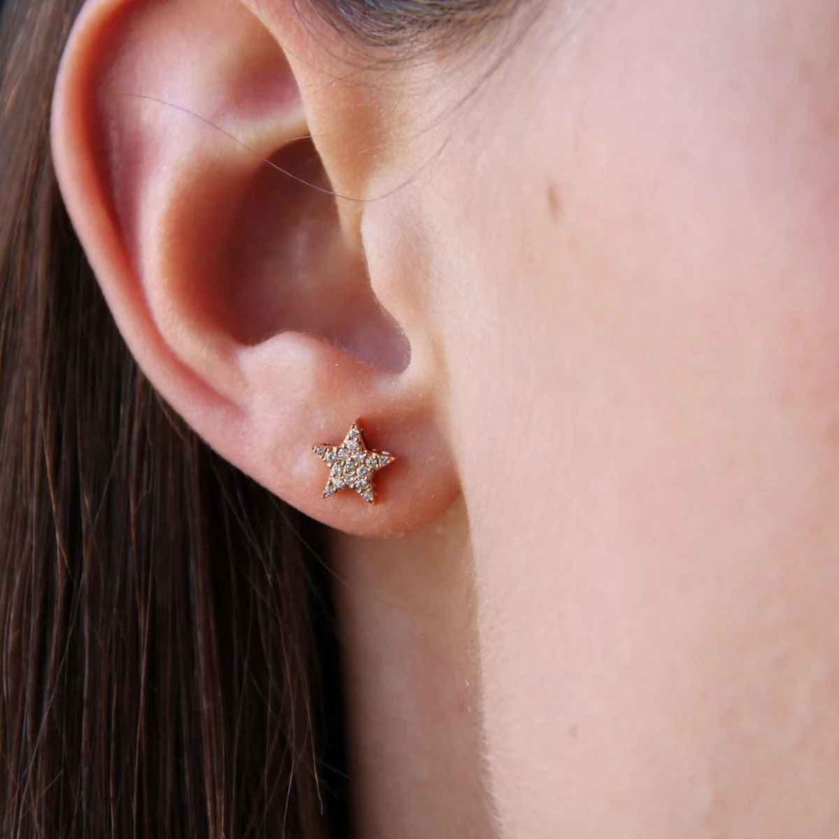 Earrings Fleas in rose gold and diamonds - Image 2
