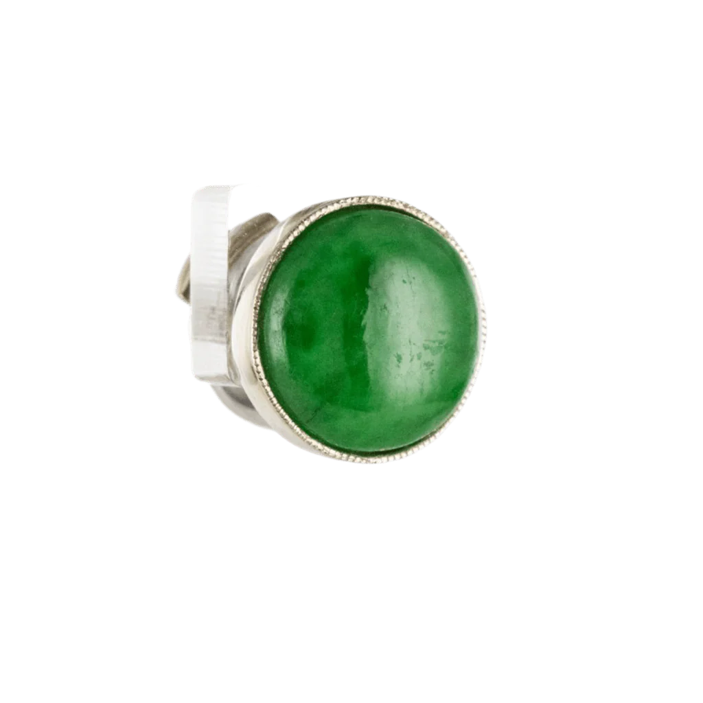 Earrings Hanging in white gold, jade and diamonds - Image 6