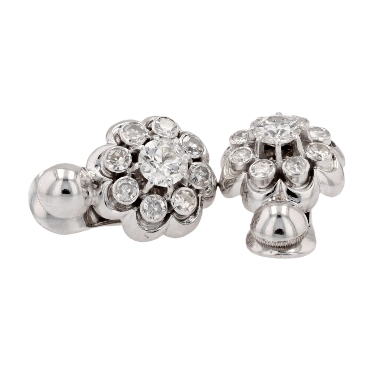 Earrings Clips in white gold and diamonds - Image 3