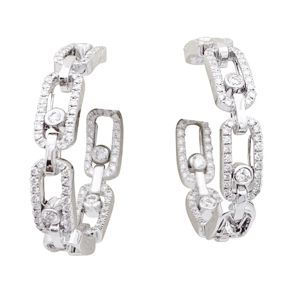 Messika earrings, "Move Link", white gold, diamonds.
