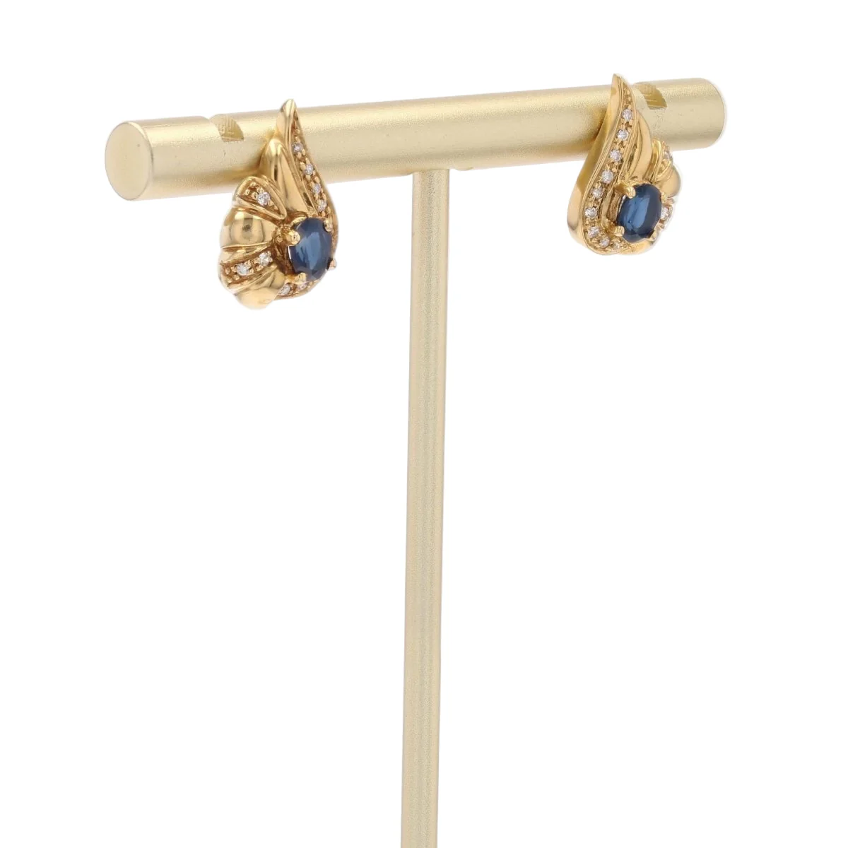 Noeud earrings in yellow gold, sapphires and diamonds - Image 3