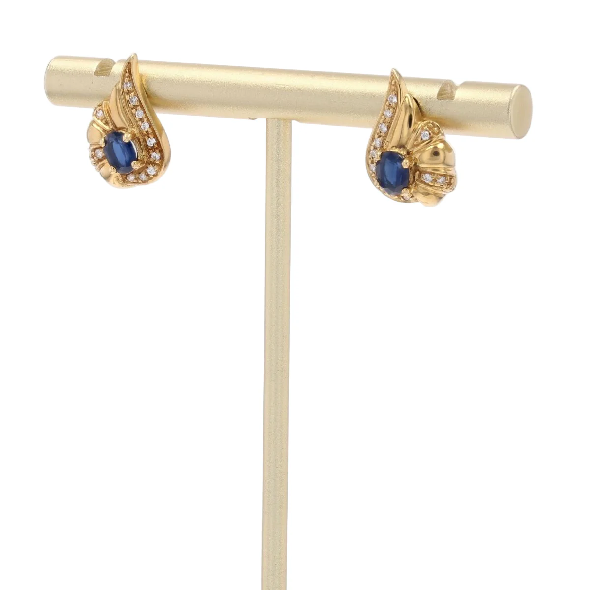 Noeud earrings in yellow gold, sapphires and diamonds - Image 5