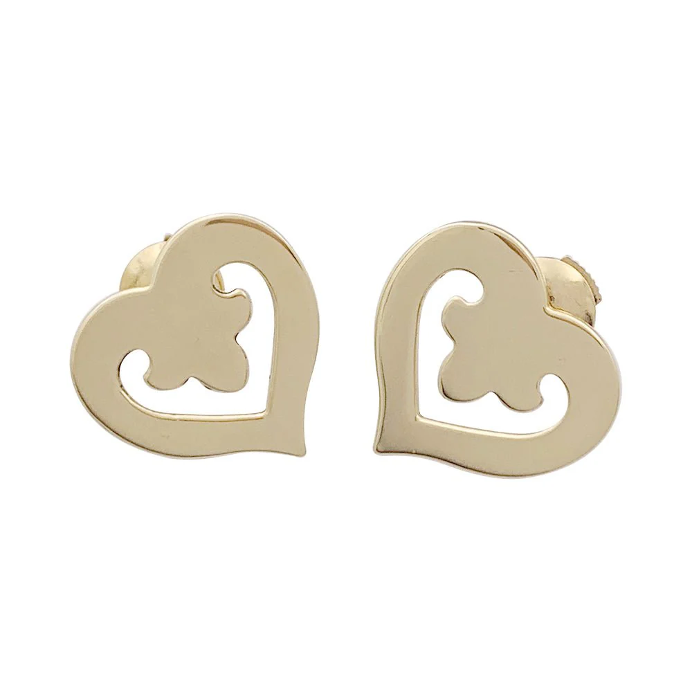 OJ PERRIN “Coeur Légende” earrings in yellow gold.