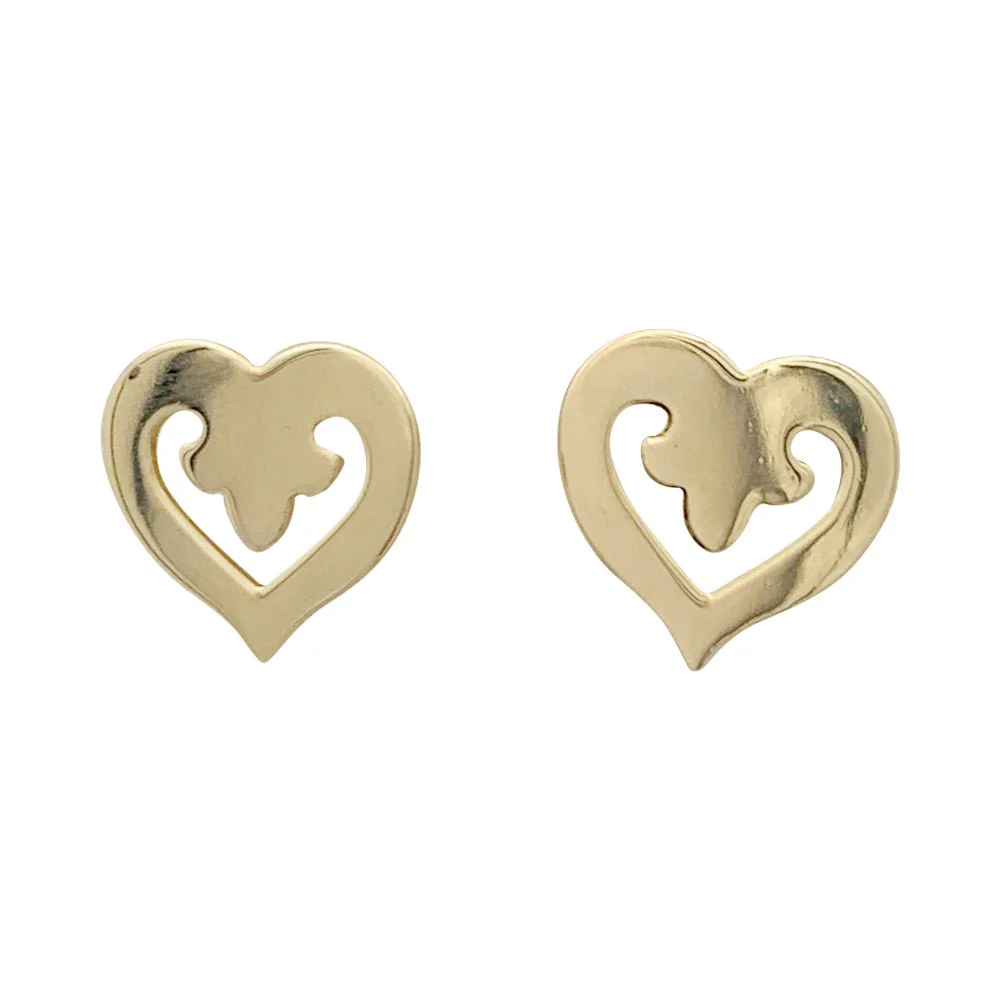 OJ PERRIN “Coeur Légende” earrings in yellow gold. - Image 2