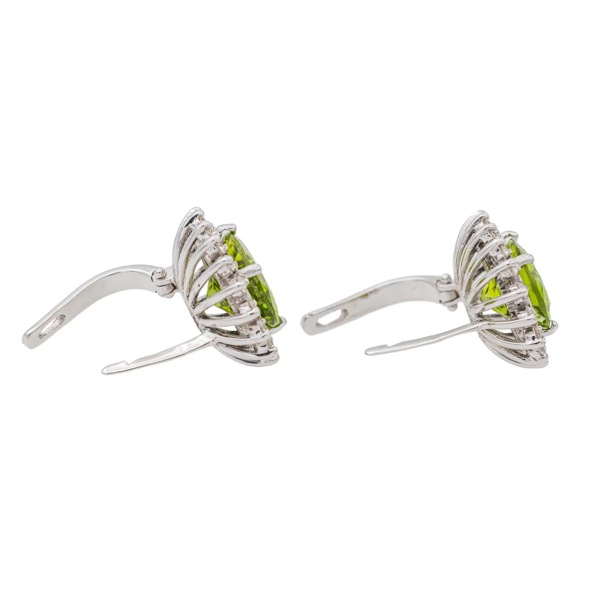 Earrings White gold Peridot - Image 7