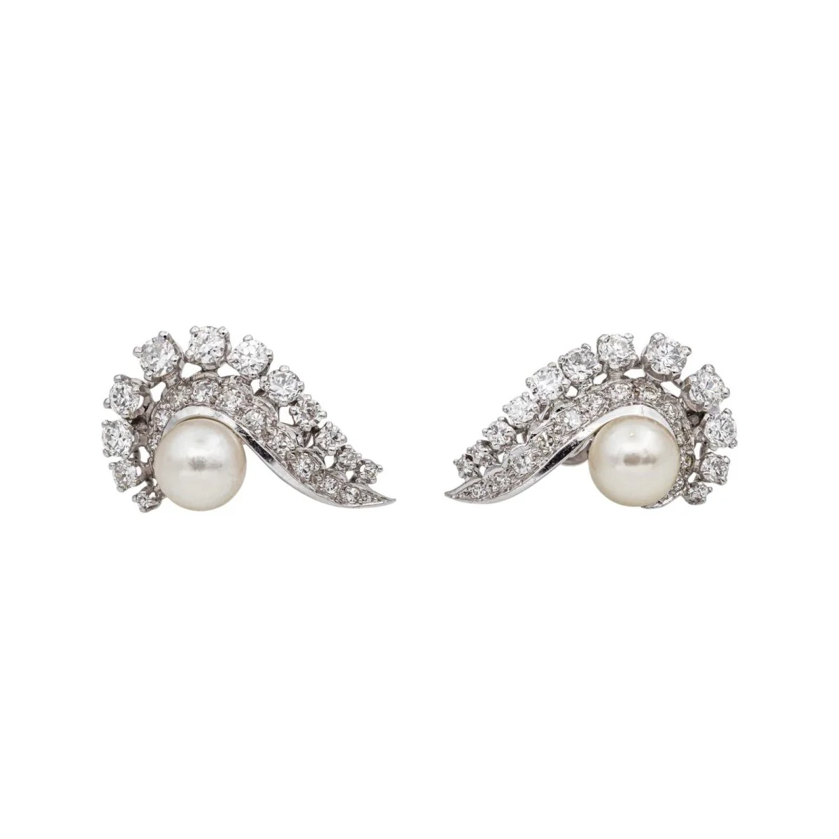 Earrings White gold Pearl - Image 3