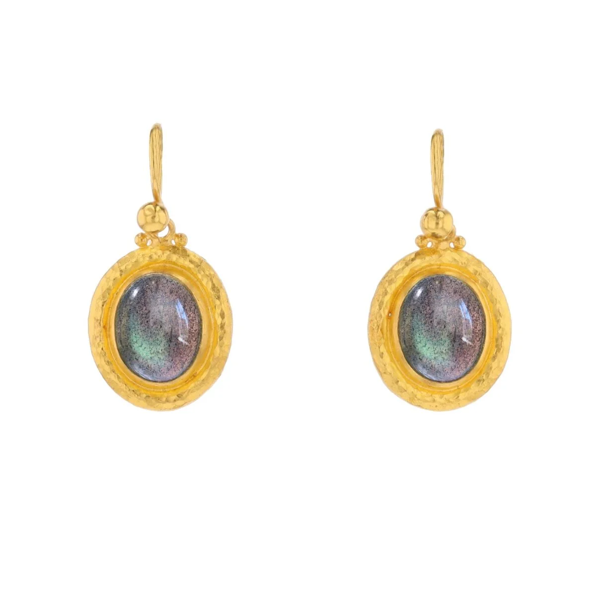 Earrings GURHAN in yellow gold and labradorite