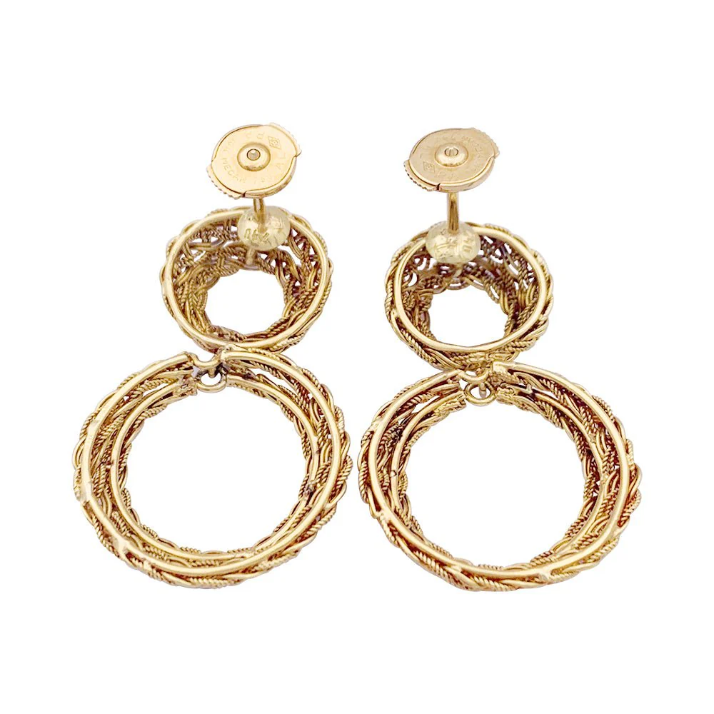 Yellow gold earrings. - Image 3
