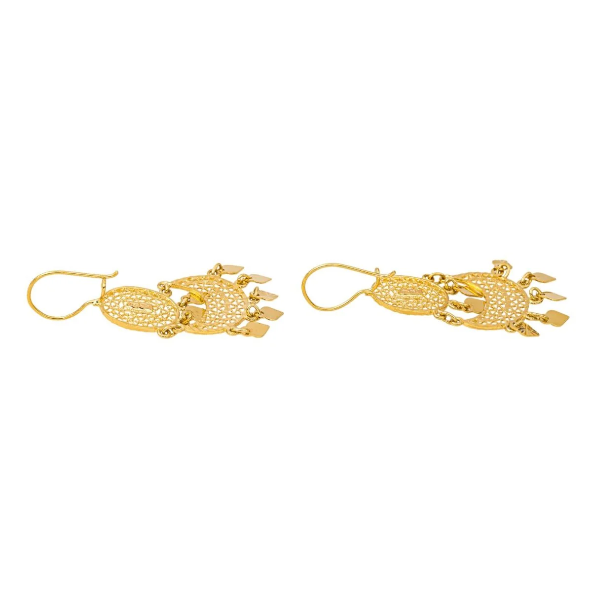 Yellow gold drop earrings - Image 6