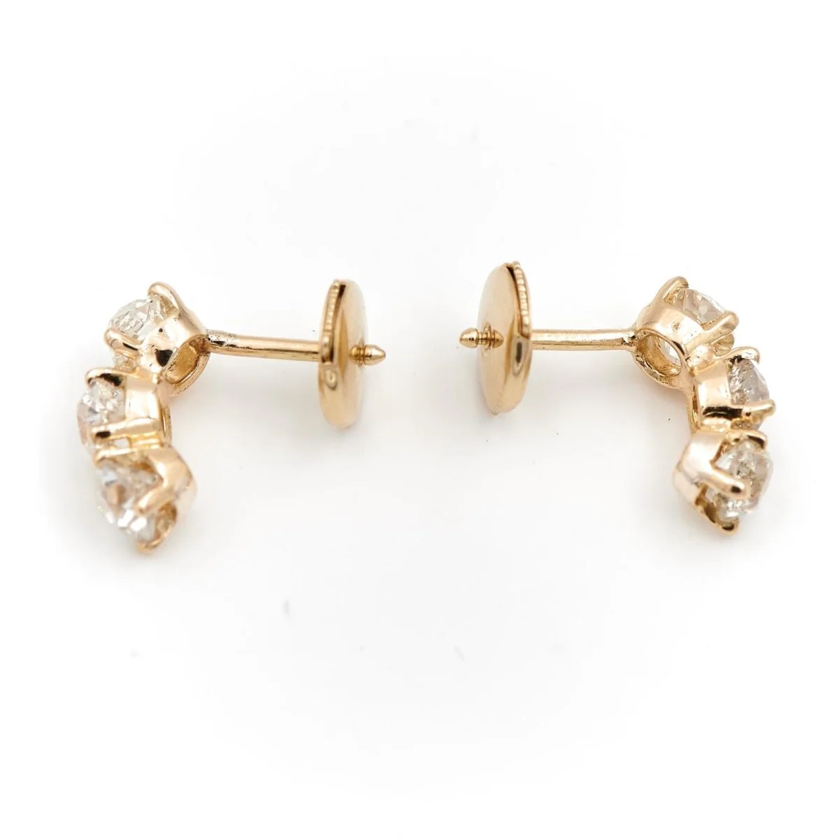Alpa flea earrings in yellow gold and diamonds - Image 6
