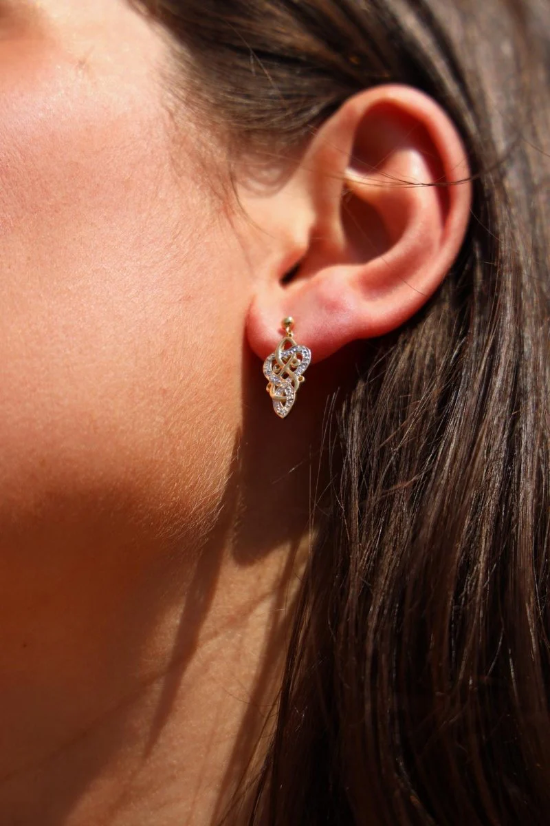 Yellow gold Diamond earrings - Image 2