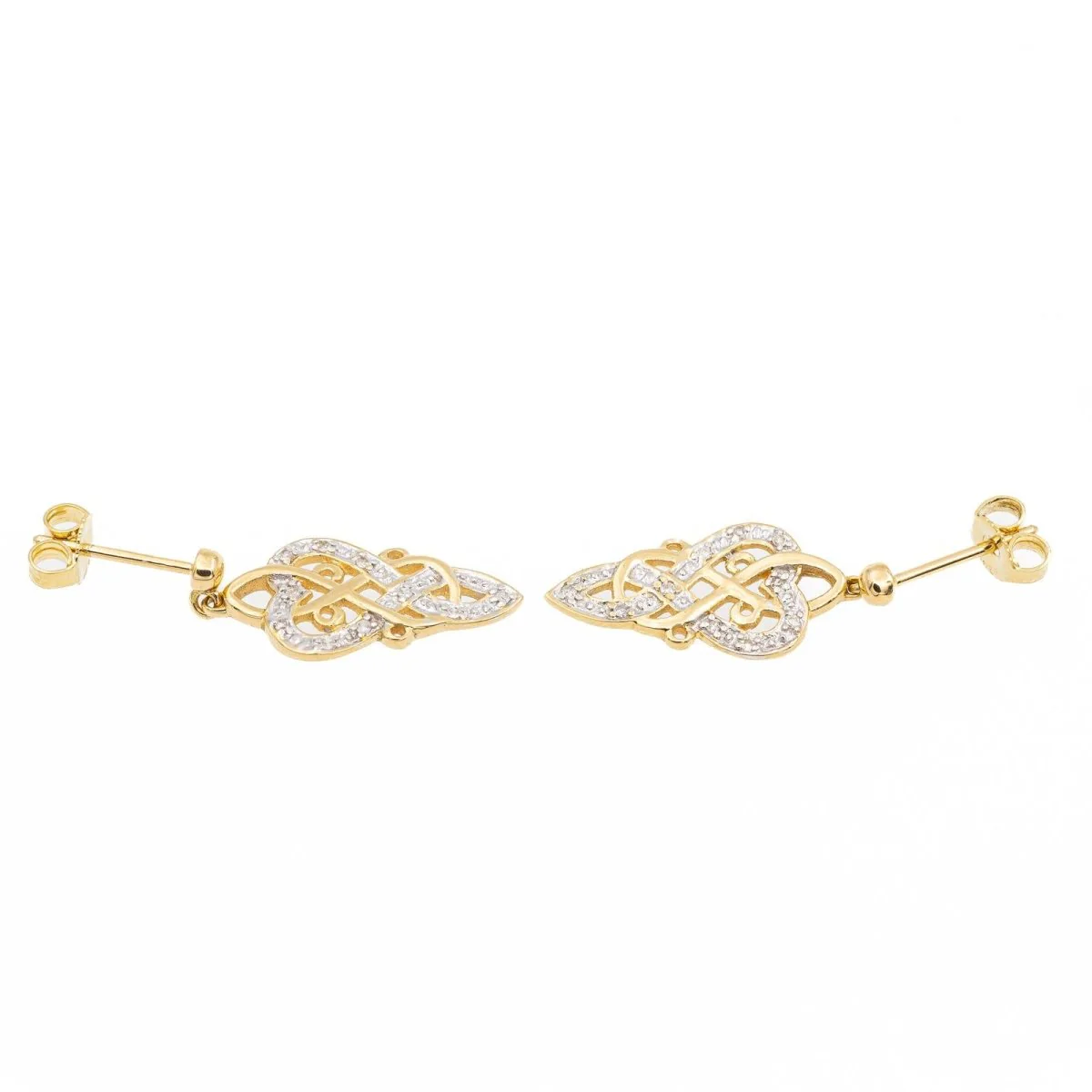 Yellow gold Diamond earrings - Image 3