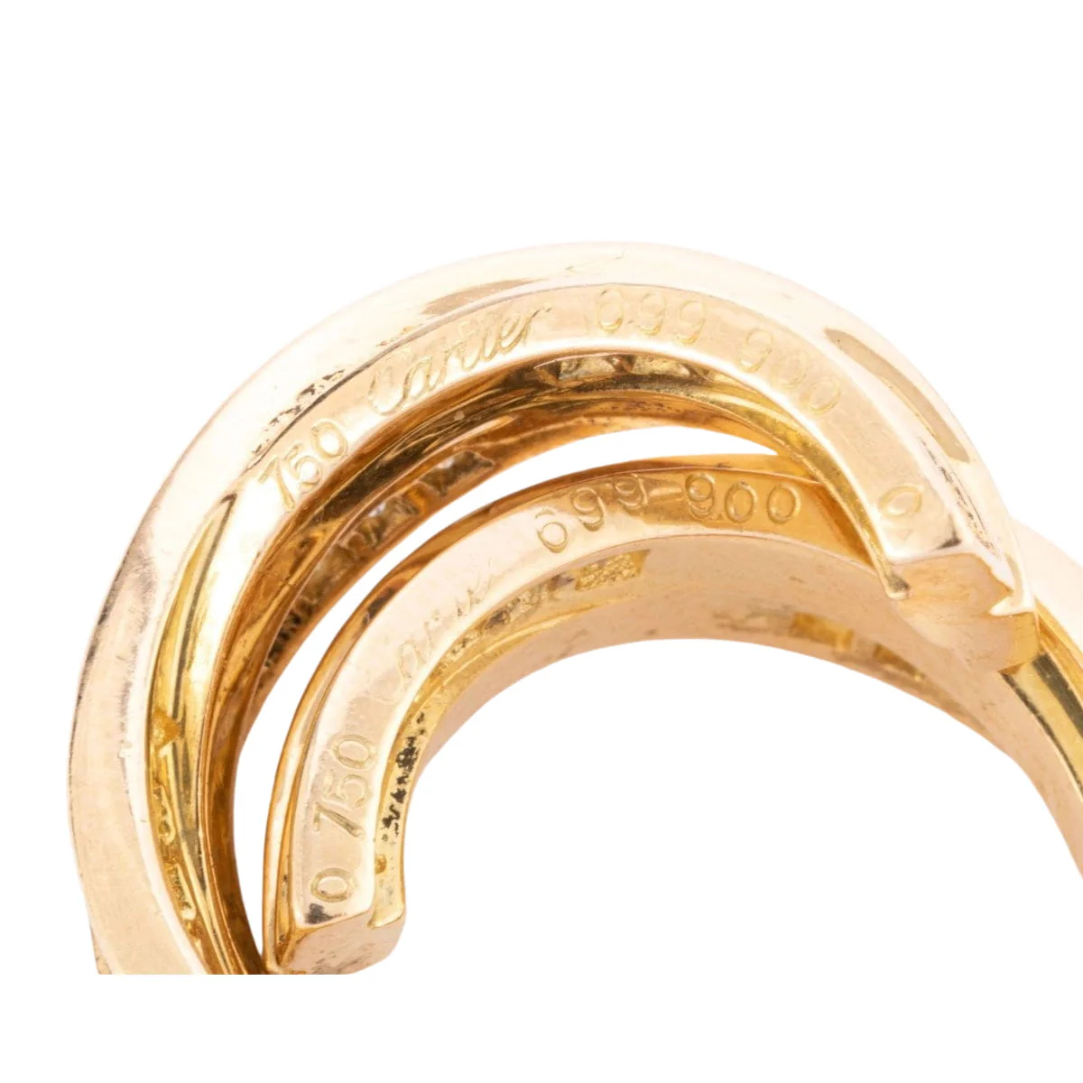 CARTIER “Trinity” Creole earrings in yellow gold and diamonds - Image 5