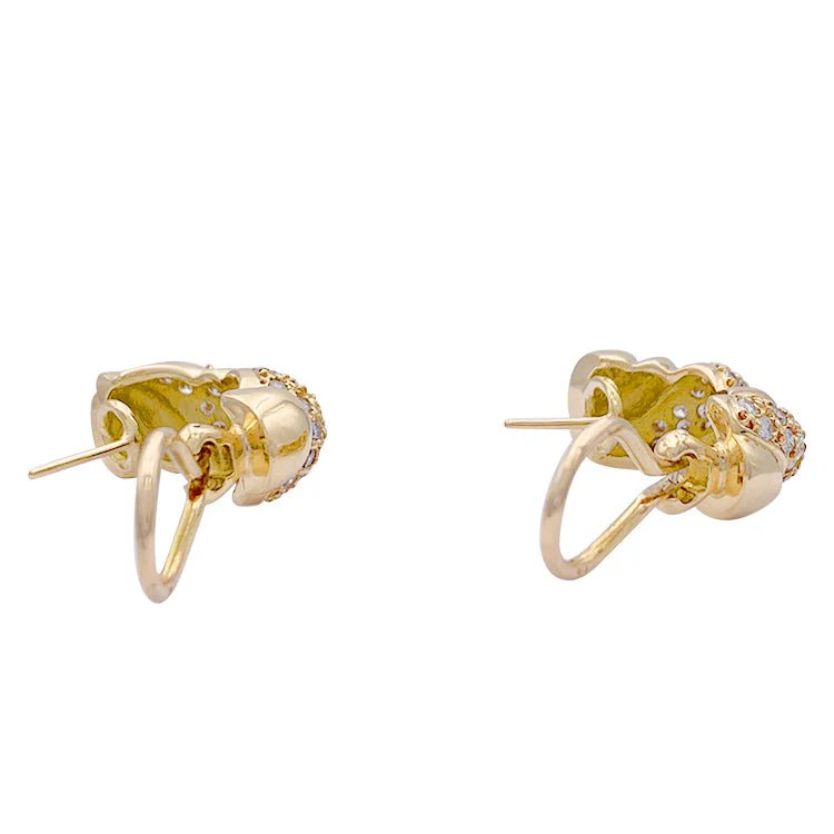 Yellow gold and diamond earrings. - Image 4