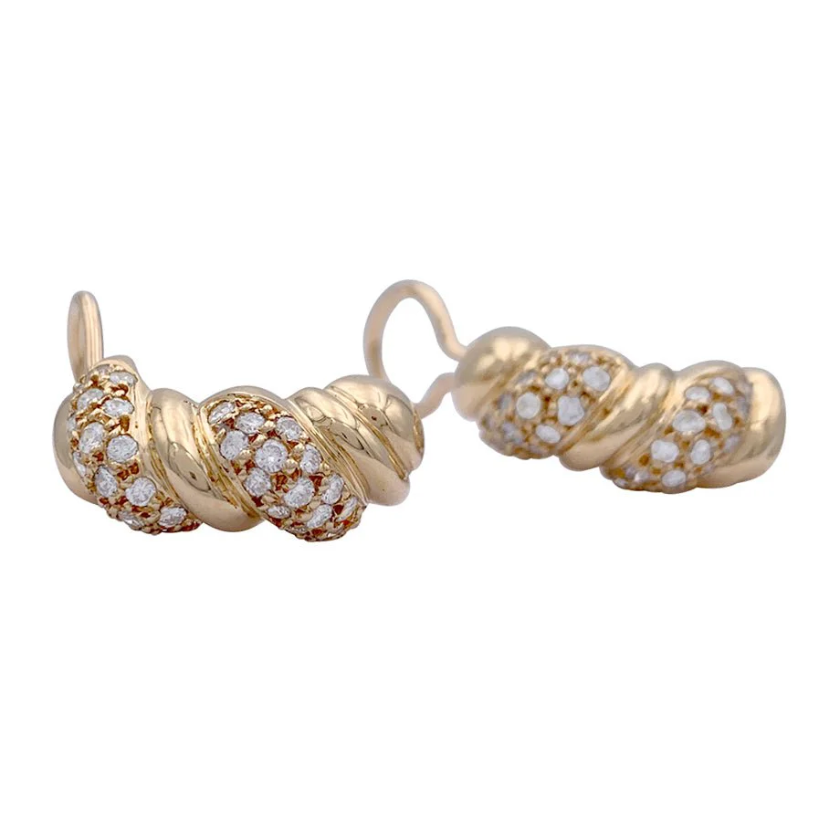 Yellow gold and diamond earrings. - Image 6