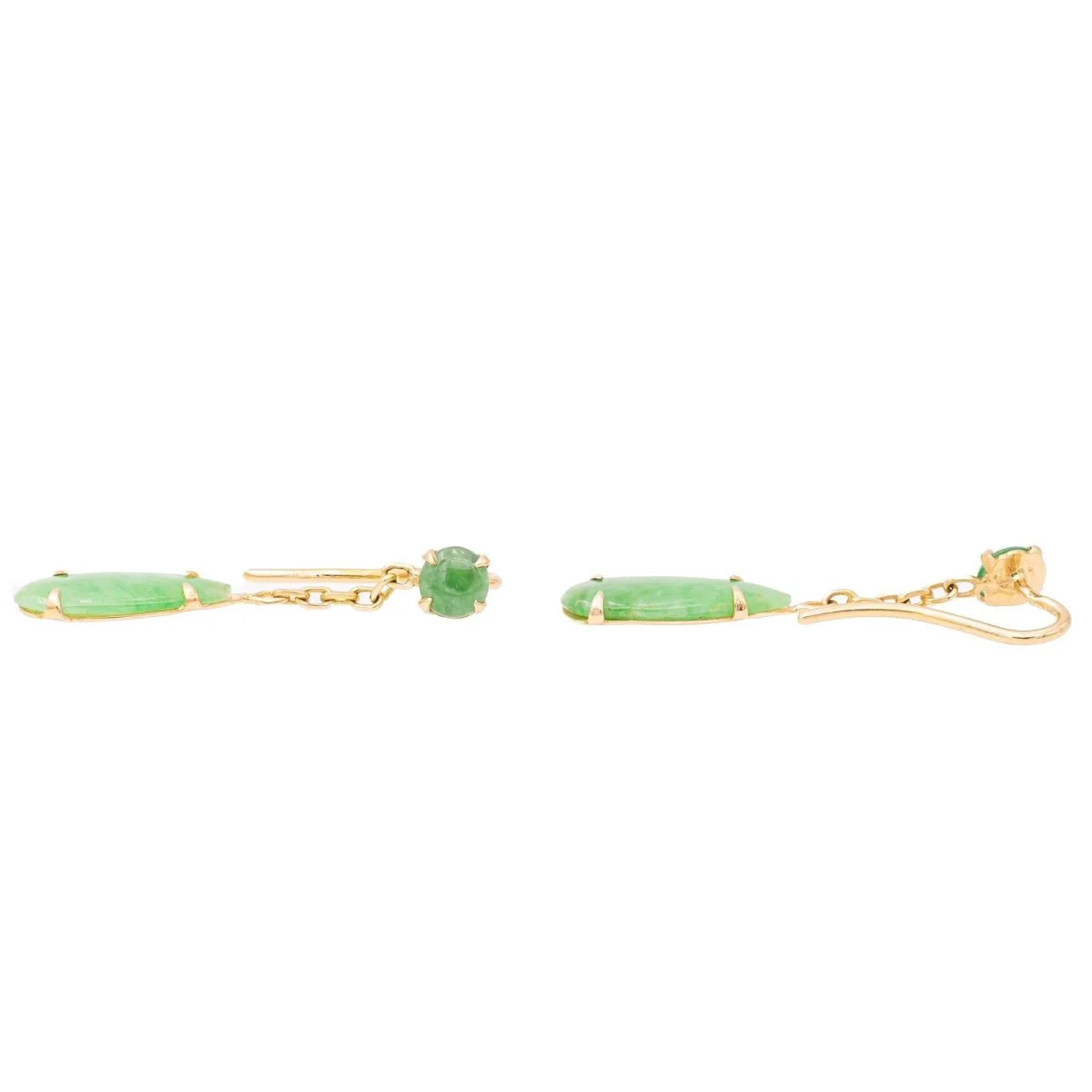 Dangling earrings in yellow gold and jade - Image 6