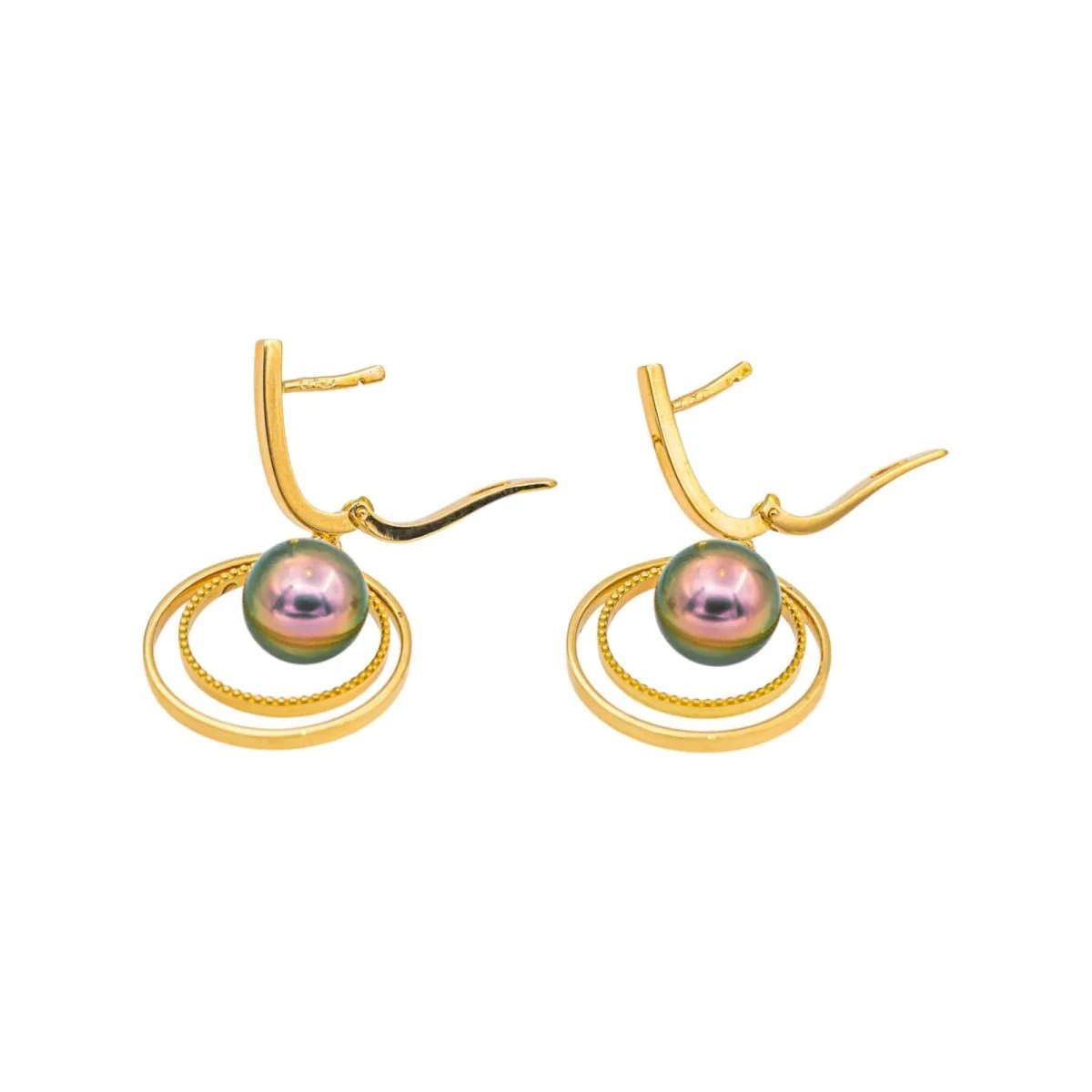 Earrings Yellow gold Pearl - Image 7