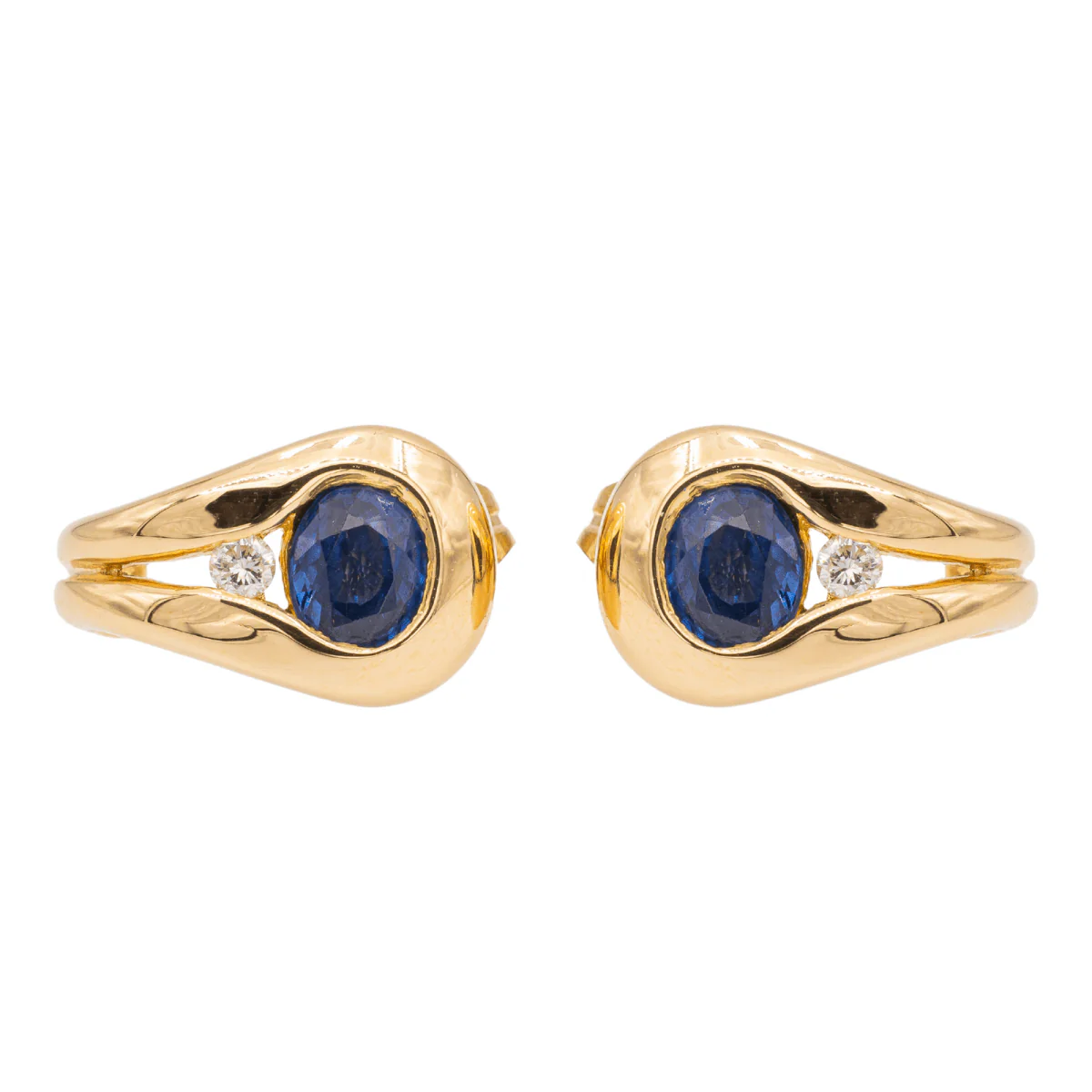 Yellow gold Sapphire earrings