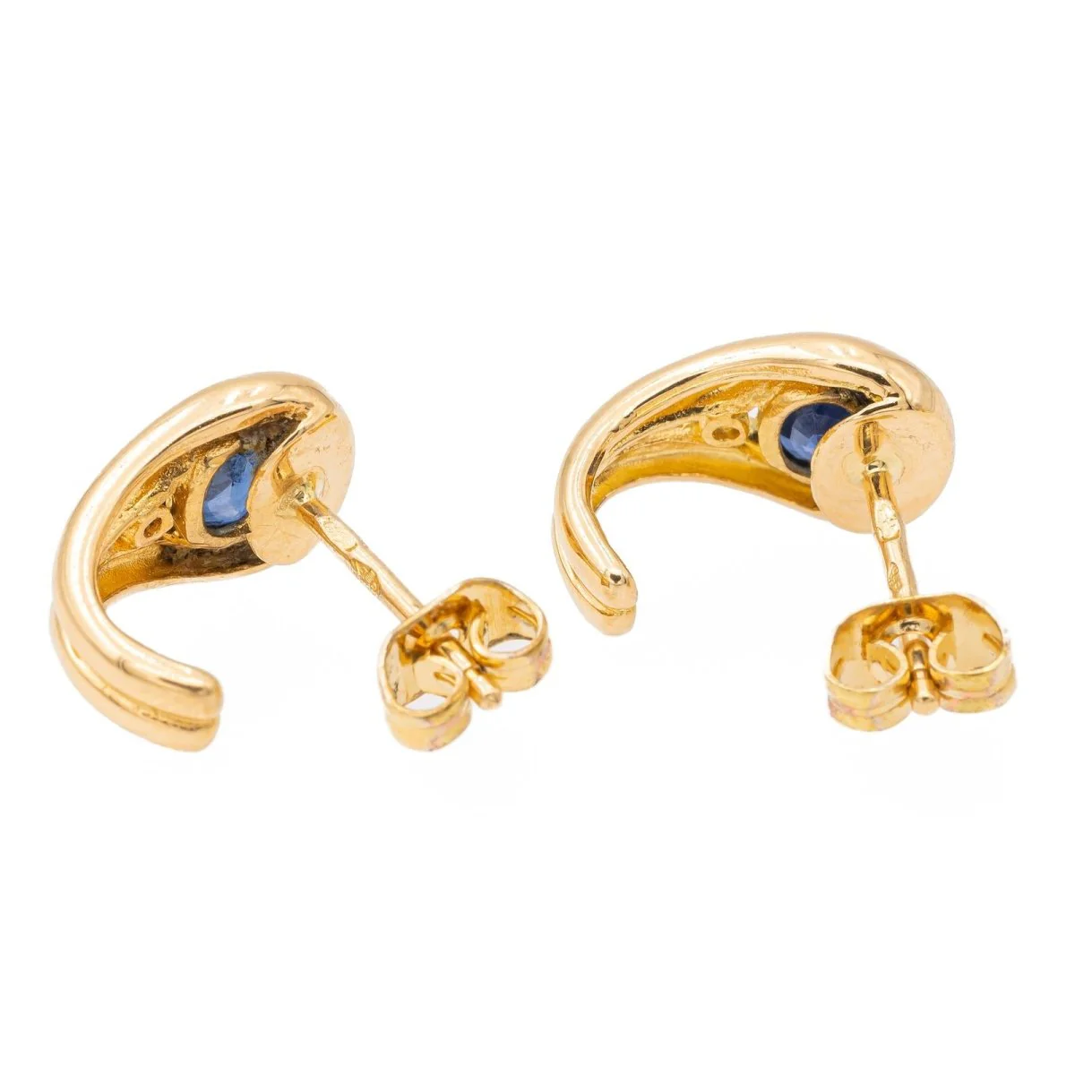 Yellow gold Sapphire earrings - Image 7