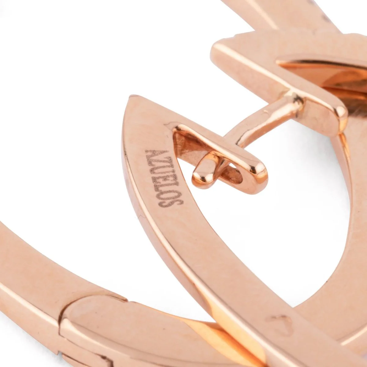 Oval earrings in rose gold and diamonds - Image 6