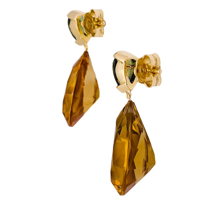 Citrine and peridot pendant earrings - Image 3
