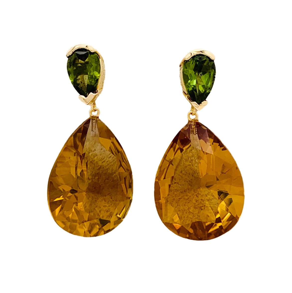 Citrine and peridot pendant earrings - Image 5