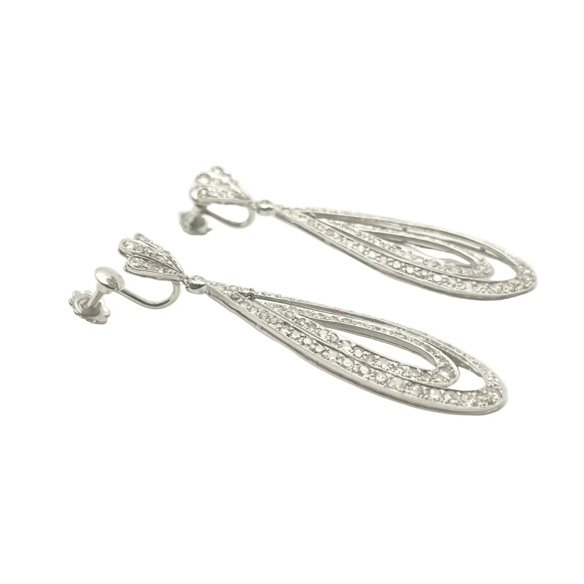 White gold and Diamond Drop earrings - Image 3