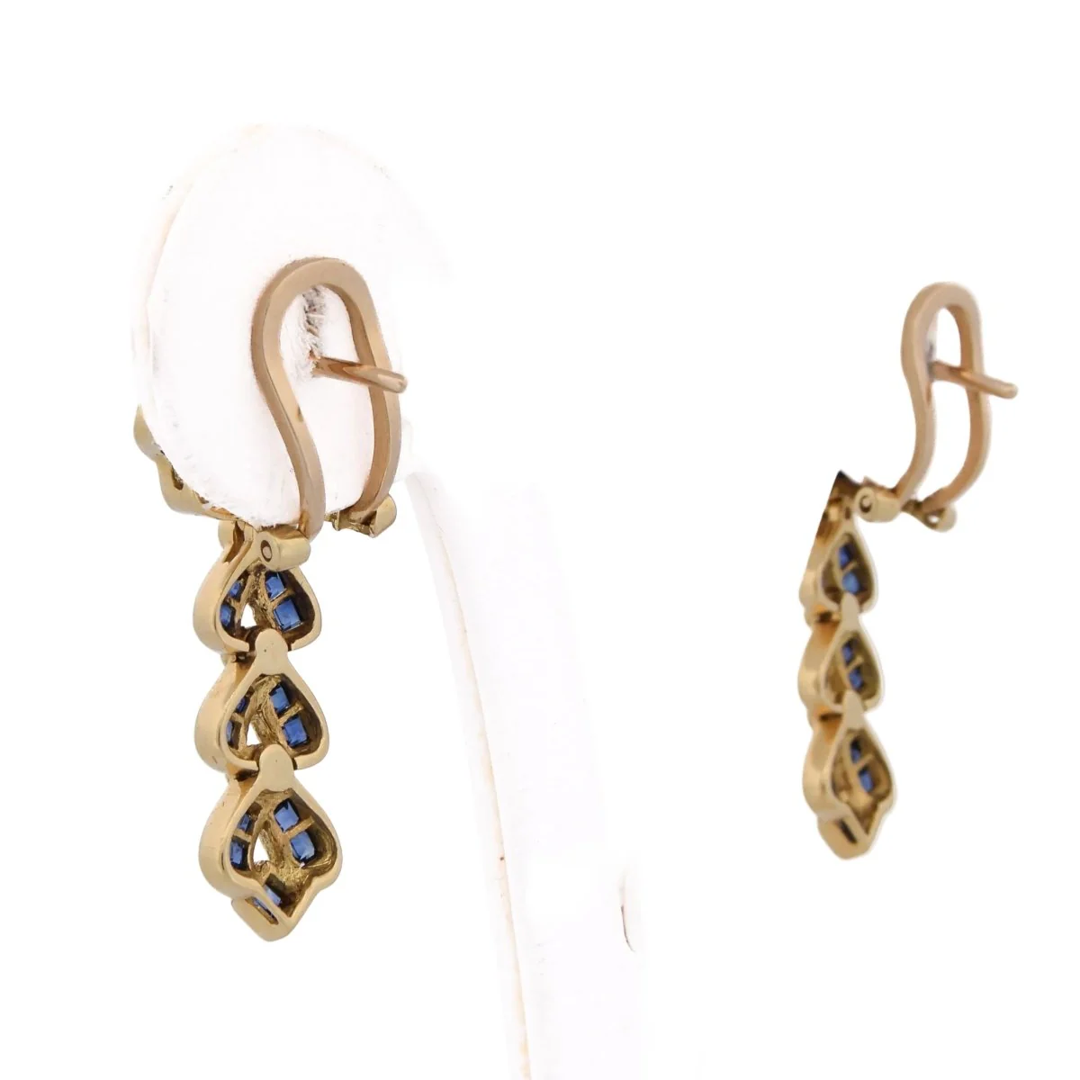Drop Earrings in Yellow Gold, Sapphires, and Diamonds - Image 6