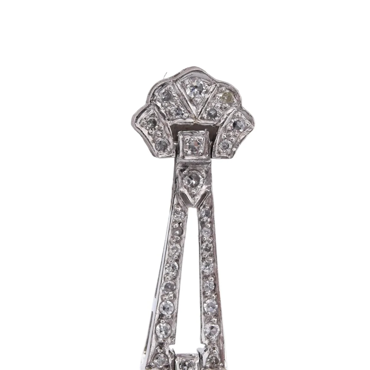 Boucles d'oreilles Pendantes en platine et diamants - Image 2