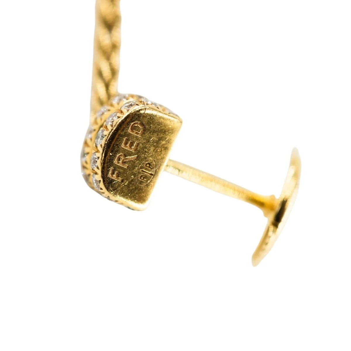 FRED "Baie des Anges" Drop Earrings in yellow gold, pearls, and diamonds - Image 4