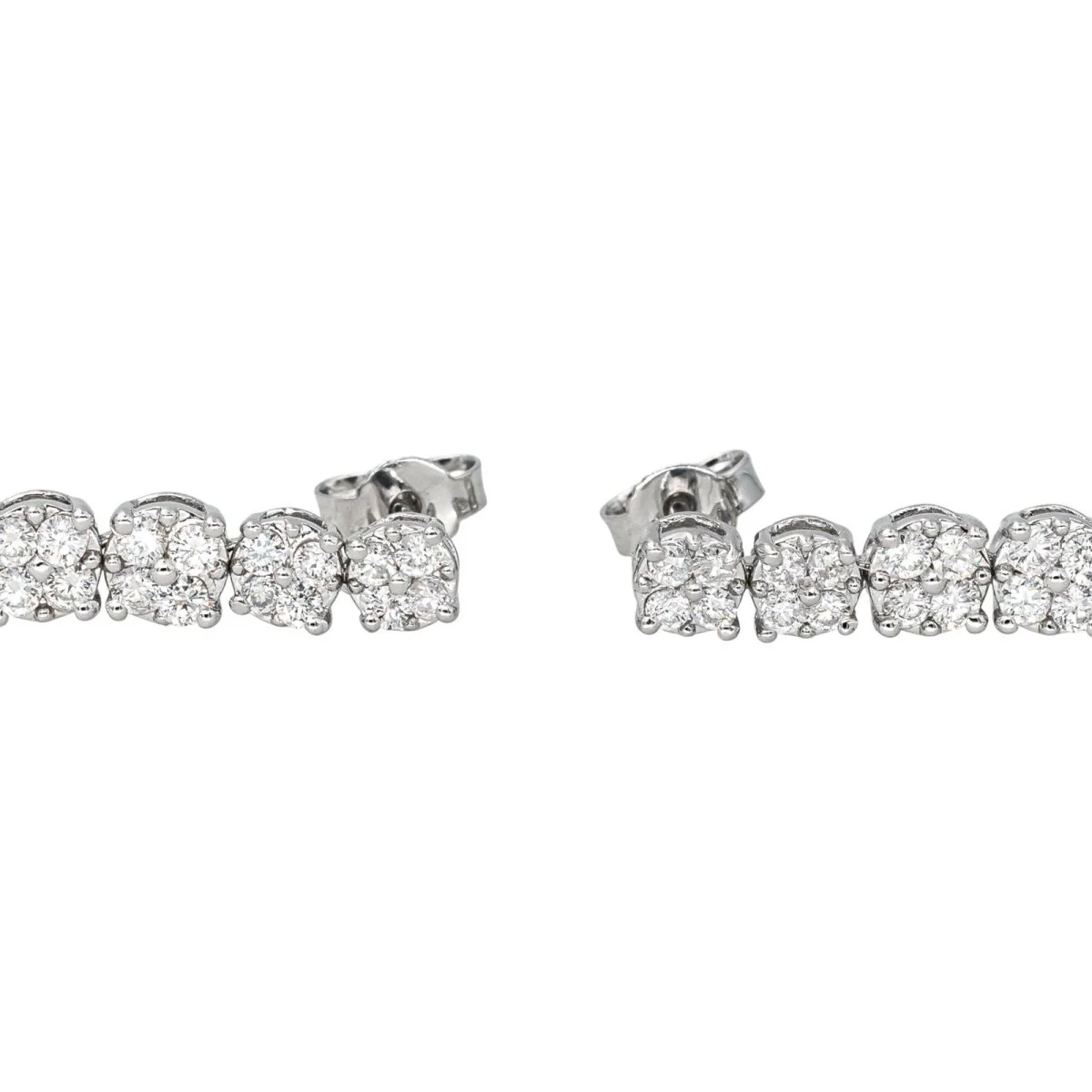 White gold and diamond drop earrings - Image 5