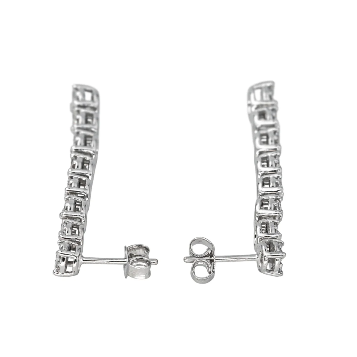 White gold and diamond drop earrings - Image 6