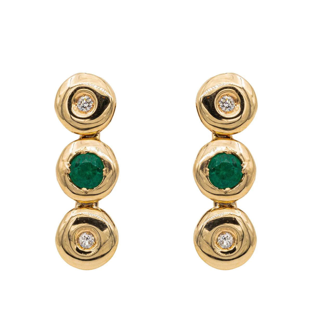 Yellow Gold Emerald Drop Earrings