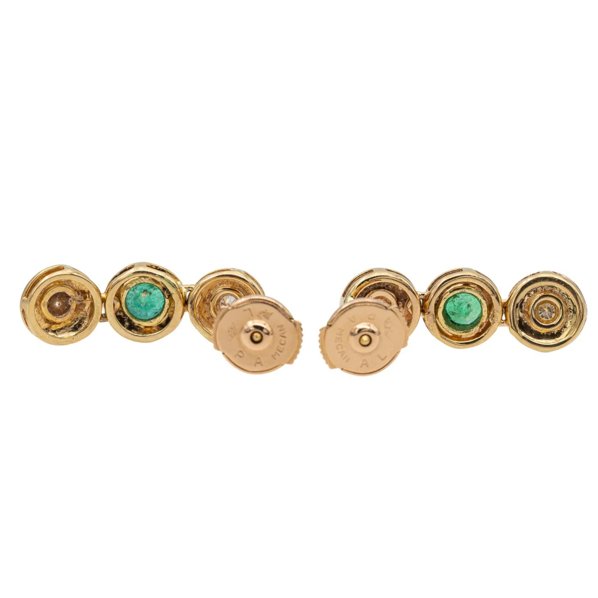 Yellow Gold Emerald Drop Earrings - Image 6