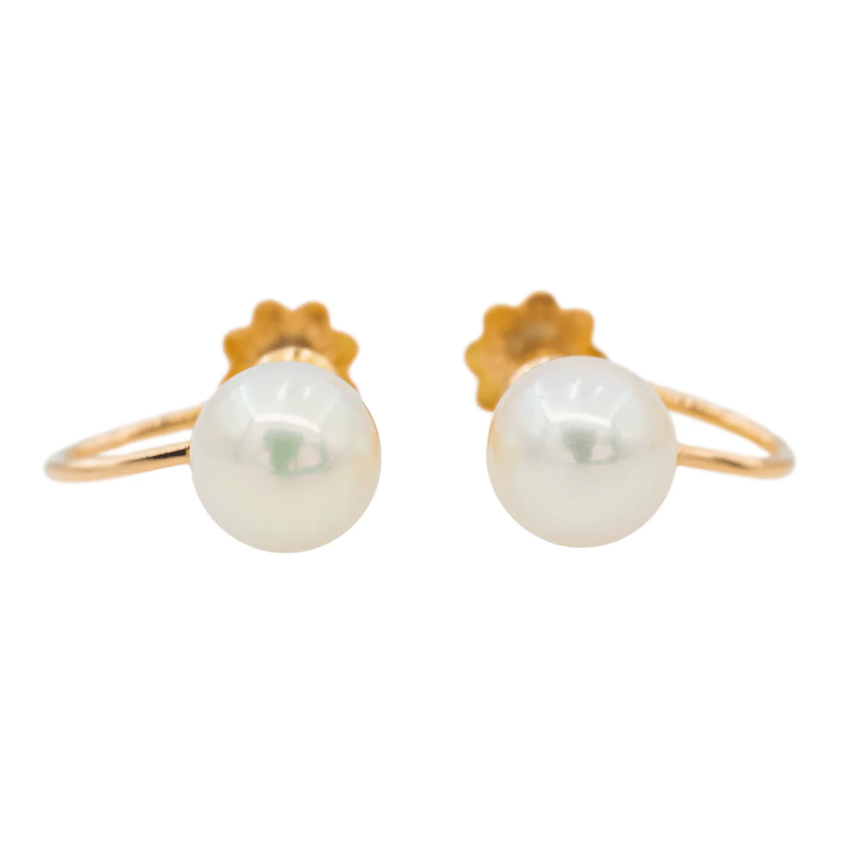 Rose Gold Pearl Earrings - Image 3