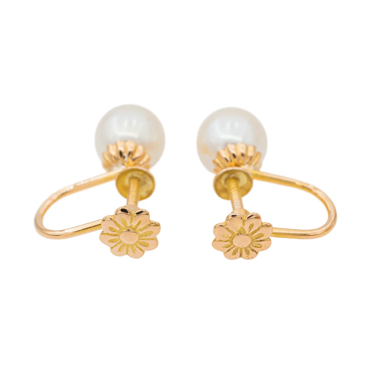 Rose Gold Pearl Earrings - Image 4