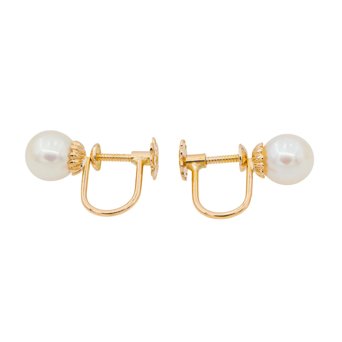 Rose Gold Pearl Earrings - Image 5